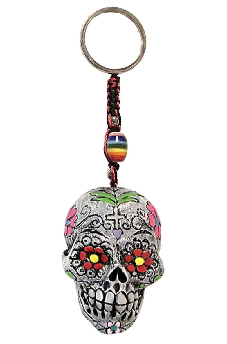 Sugar Skull Key Chain Hand Crafted - Sacred Crystals Keychains