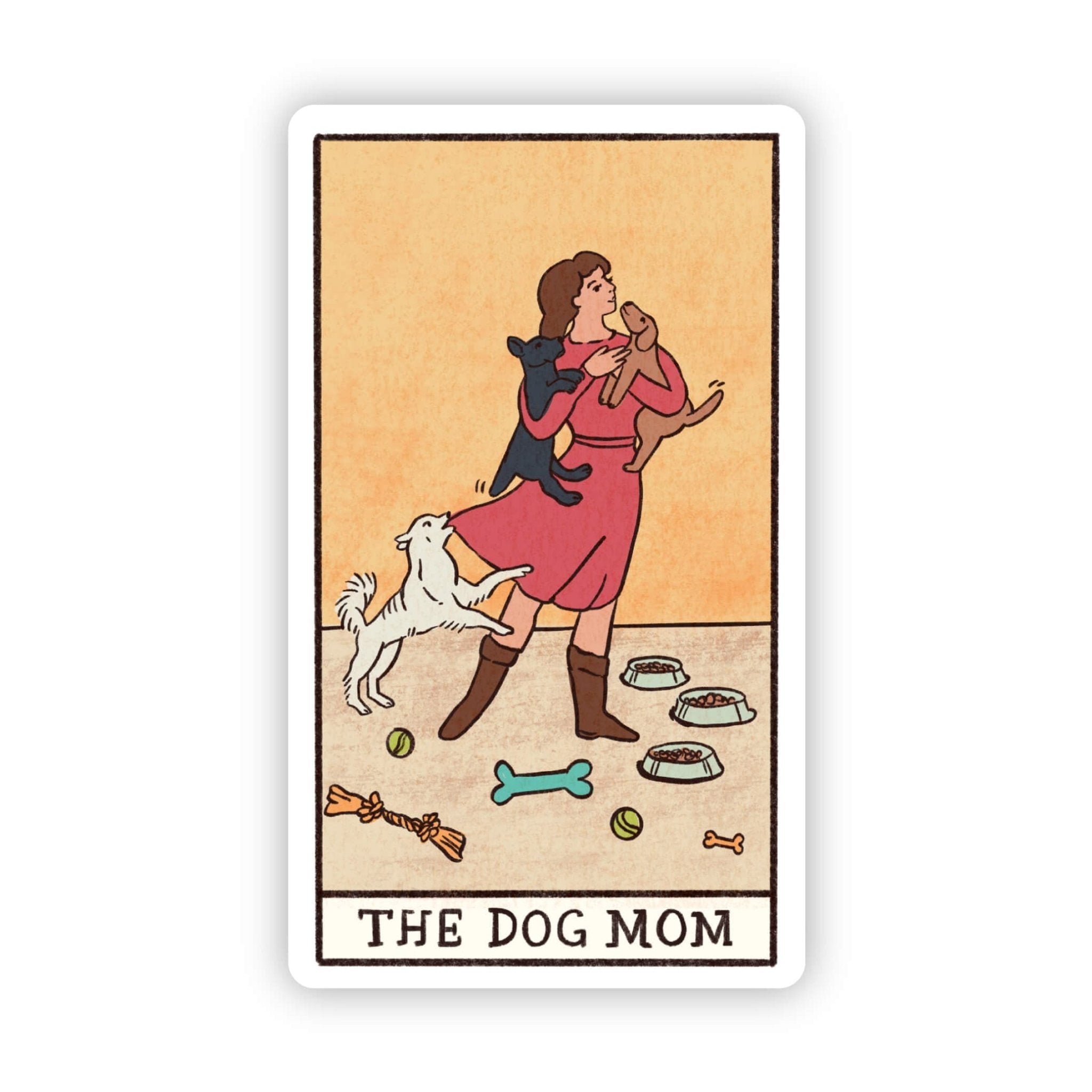 "The Dog Mom" Tarot Card Sticker - Sacred Crystals Stickers
