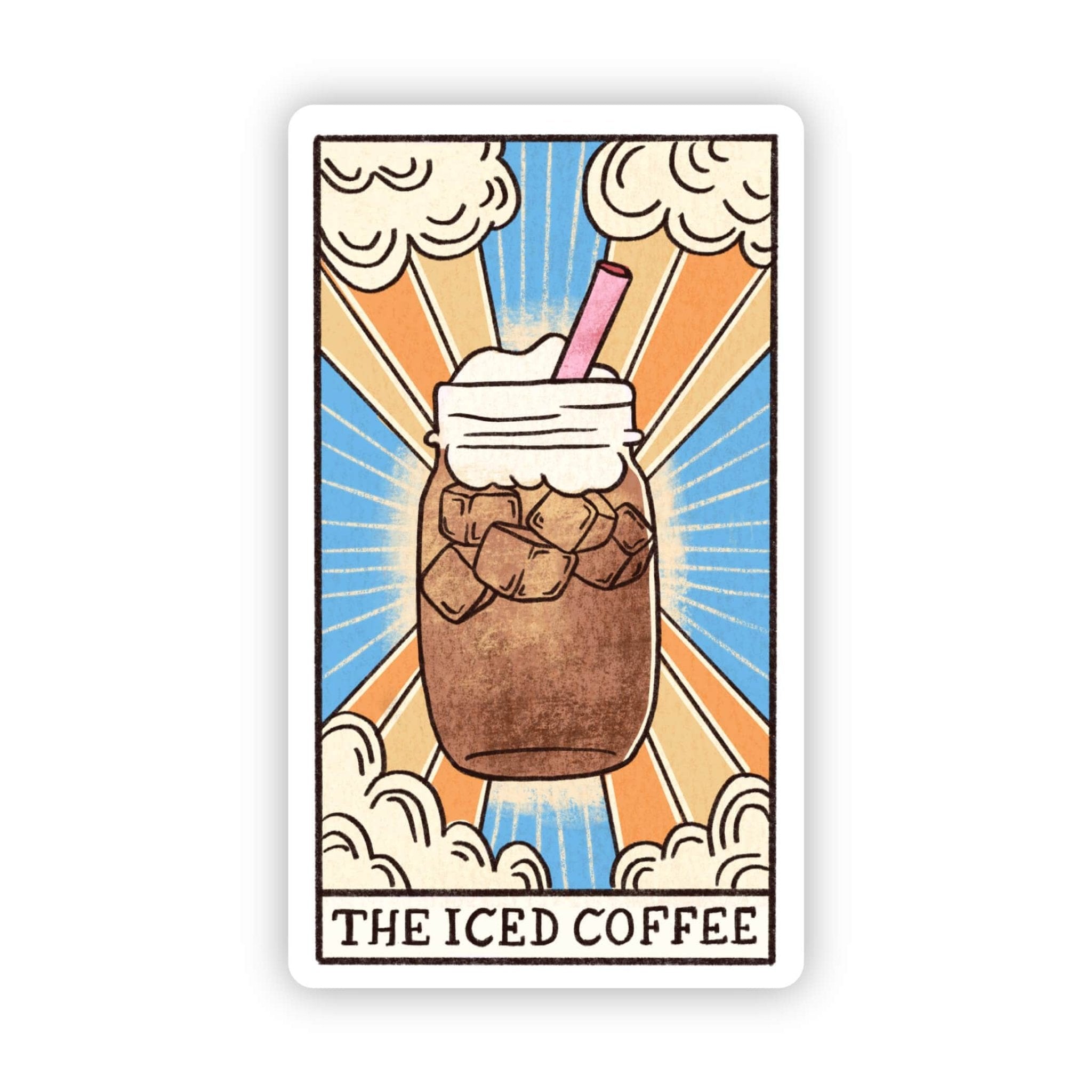 "The Iced Coffee" Tarot Card Sticker - Sacred Crystals Stickers