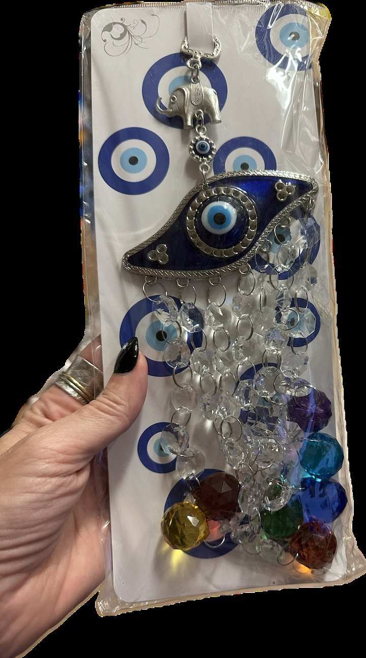 The Lucky Elephant Eye with Rainbow Suncatcher - Sacred Crystals Evil Eye