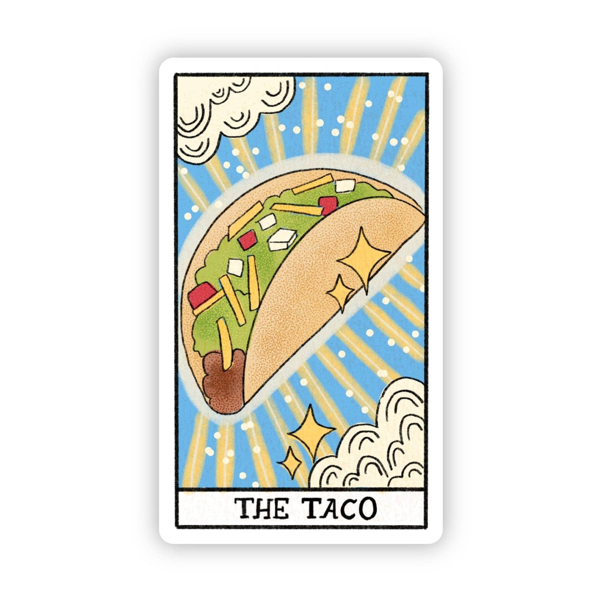 "The Taco" Tarot Card Sticker - Sacred Crystals Stickers