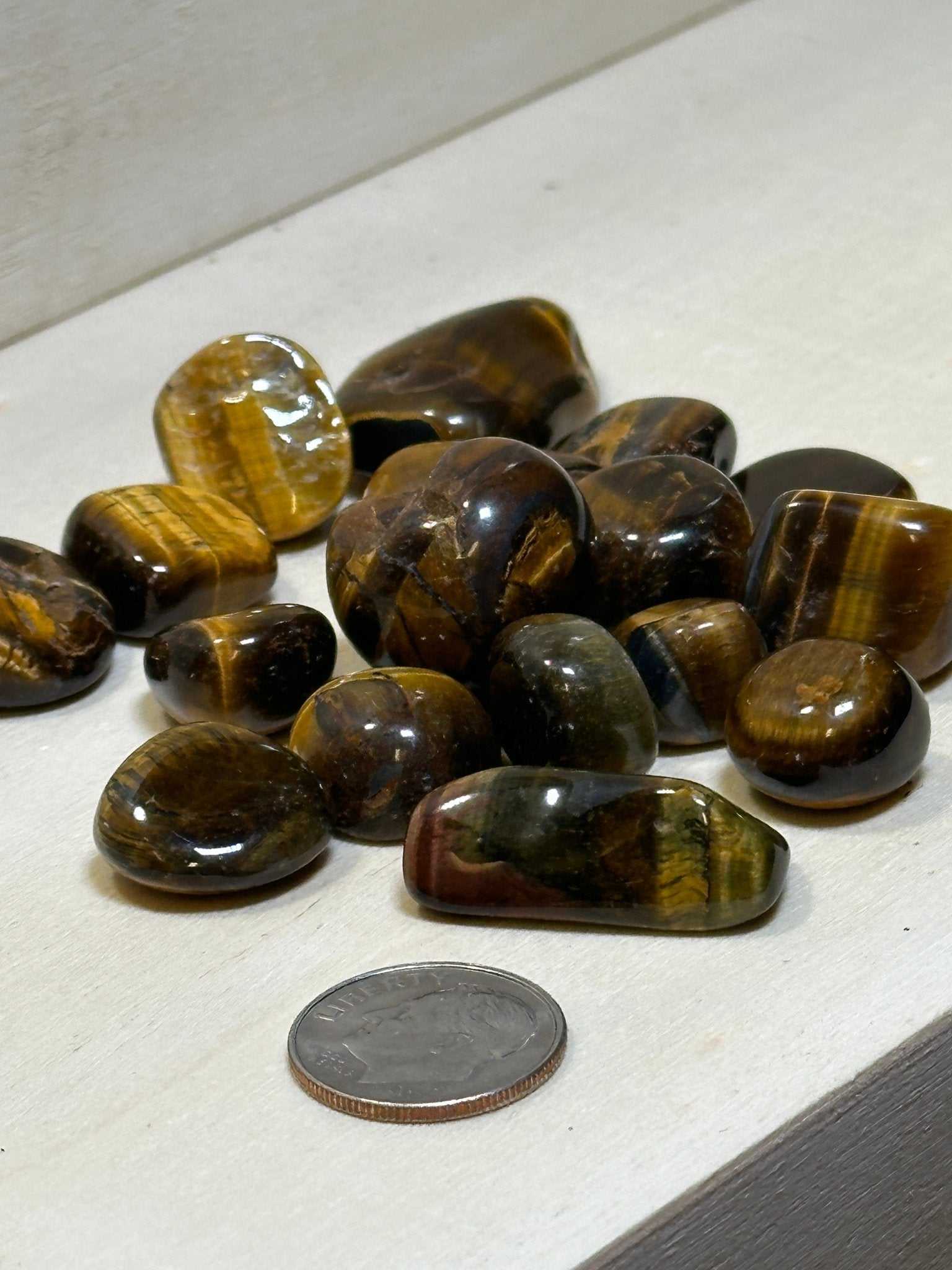 Tiger Eye Tumbled Pebbles - Sacred Crystals Tumbled Stones