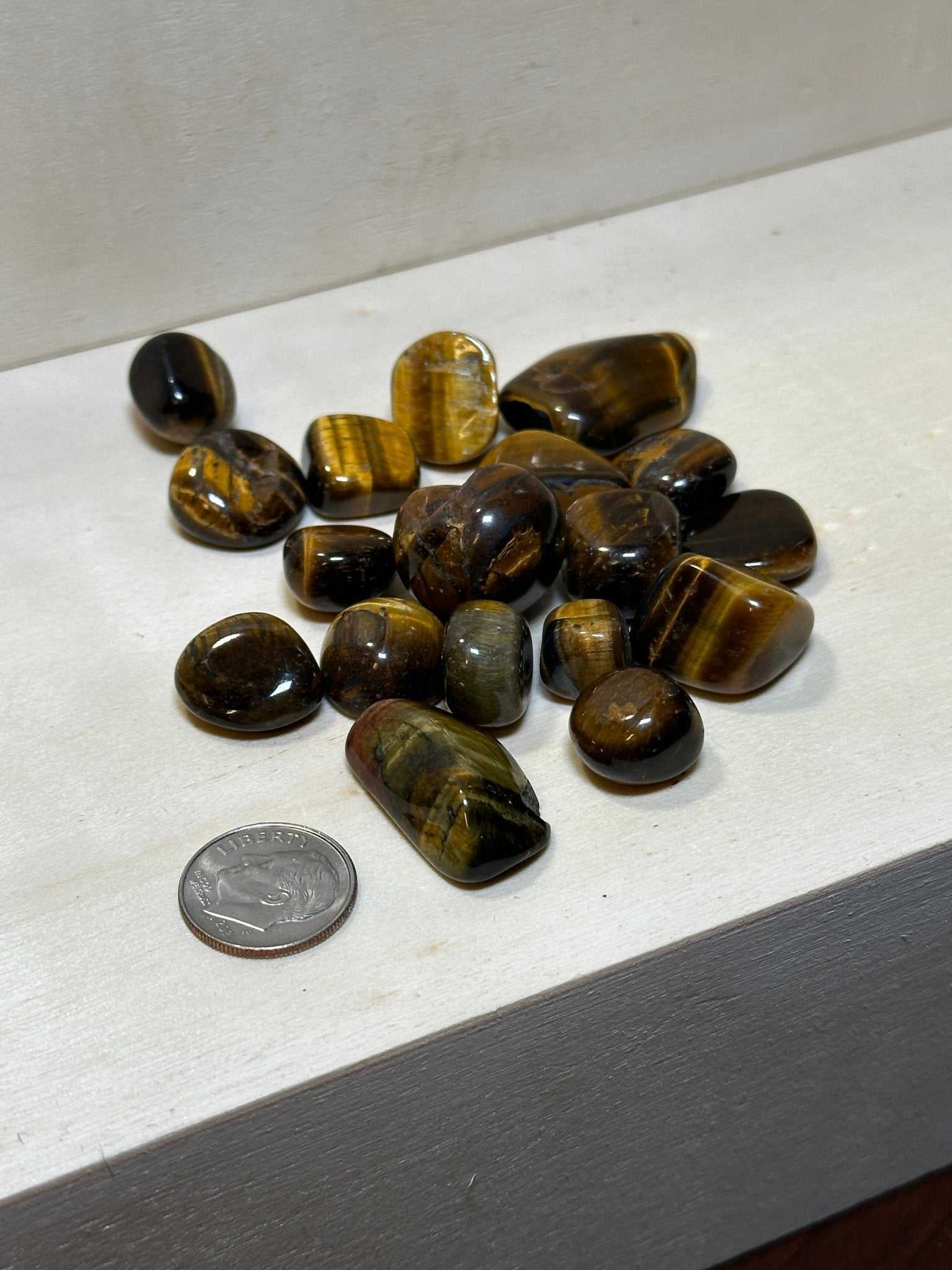 Tiger Eye Tumbled Pebbles - Sacred Crystals Tumbled Stones