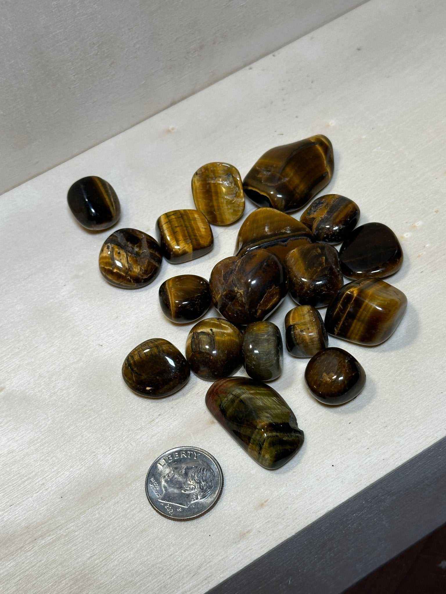 Tiger Eye Tumbled Pebbles - Sacred Crystals Tumbled Stones