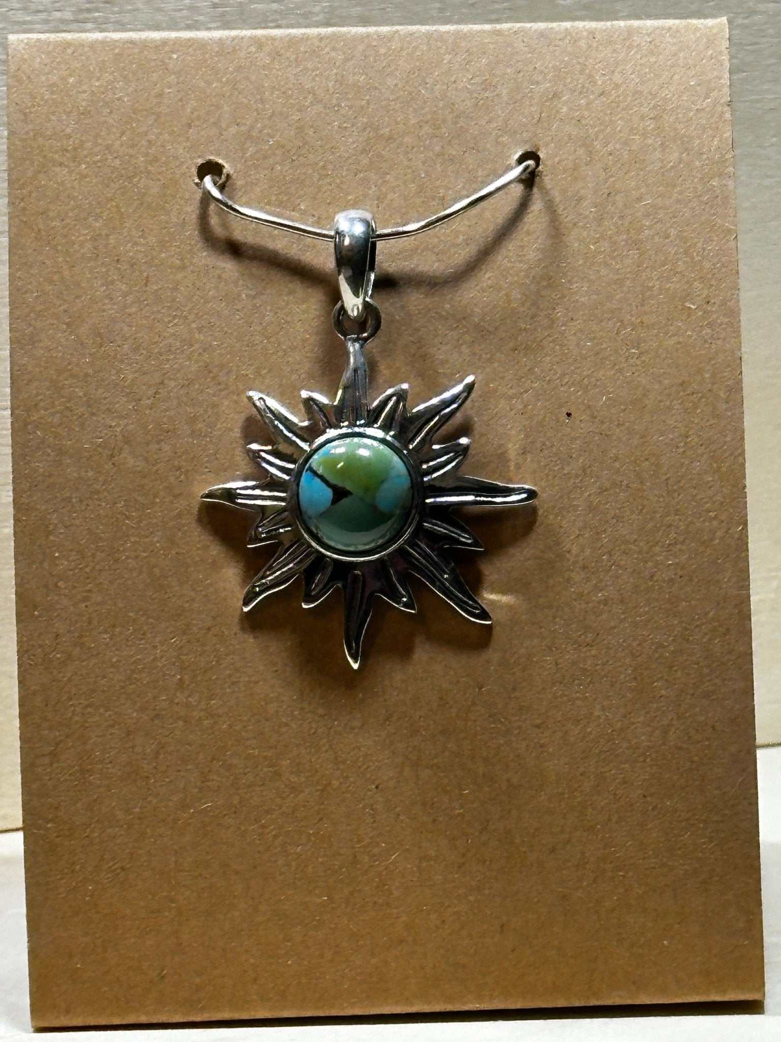 Turquoise Sun Pendant - Sacred Crystals Pendants