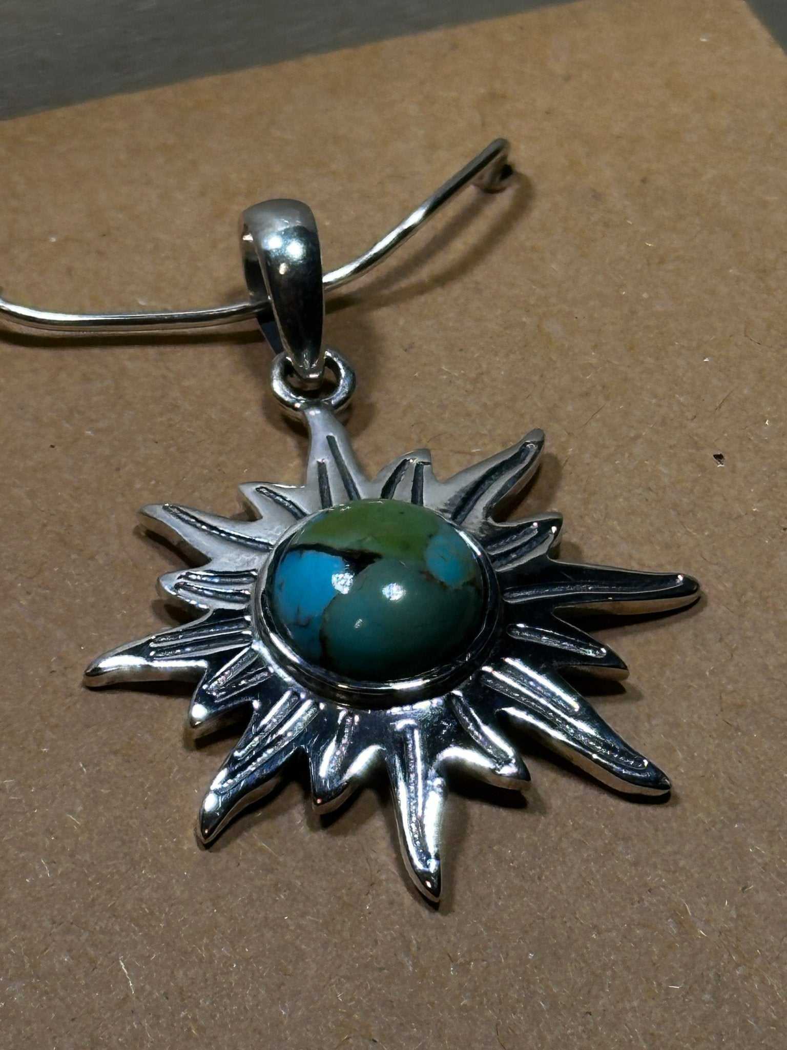 Turquoise Sun Pendant - Sacred Crystals Pendants