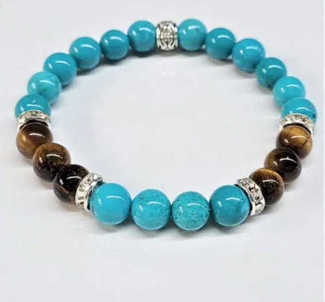 Turquoise/Tiger Eye Stackable BraceletBraceletsTurquoise/Tiger Eye Stackable Bracelet