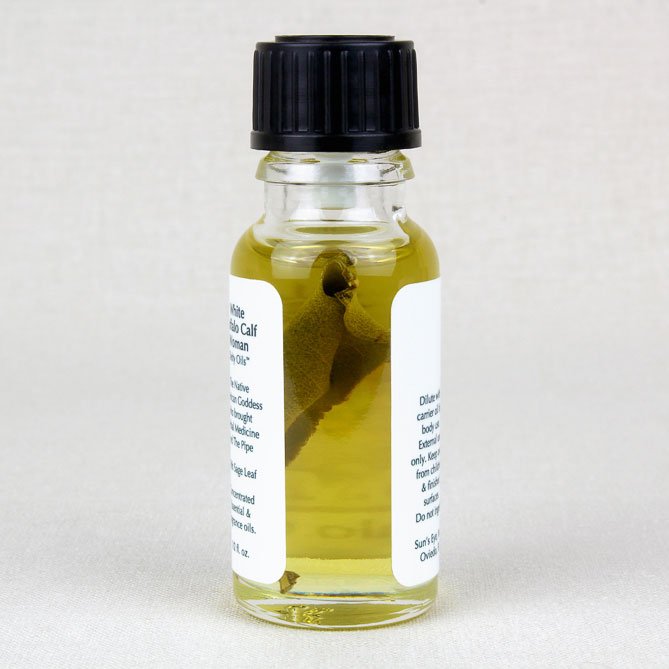 White Buffalo Calf Woman Oil — back label
