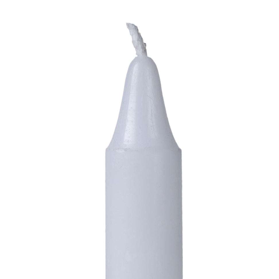White candle on a white background