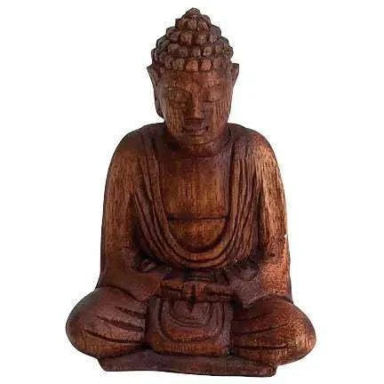 Wooden Seated Buddha - Sacred Crystals Buddhas