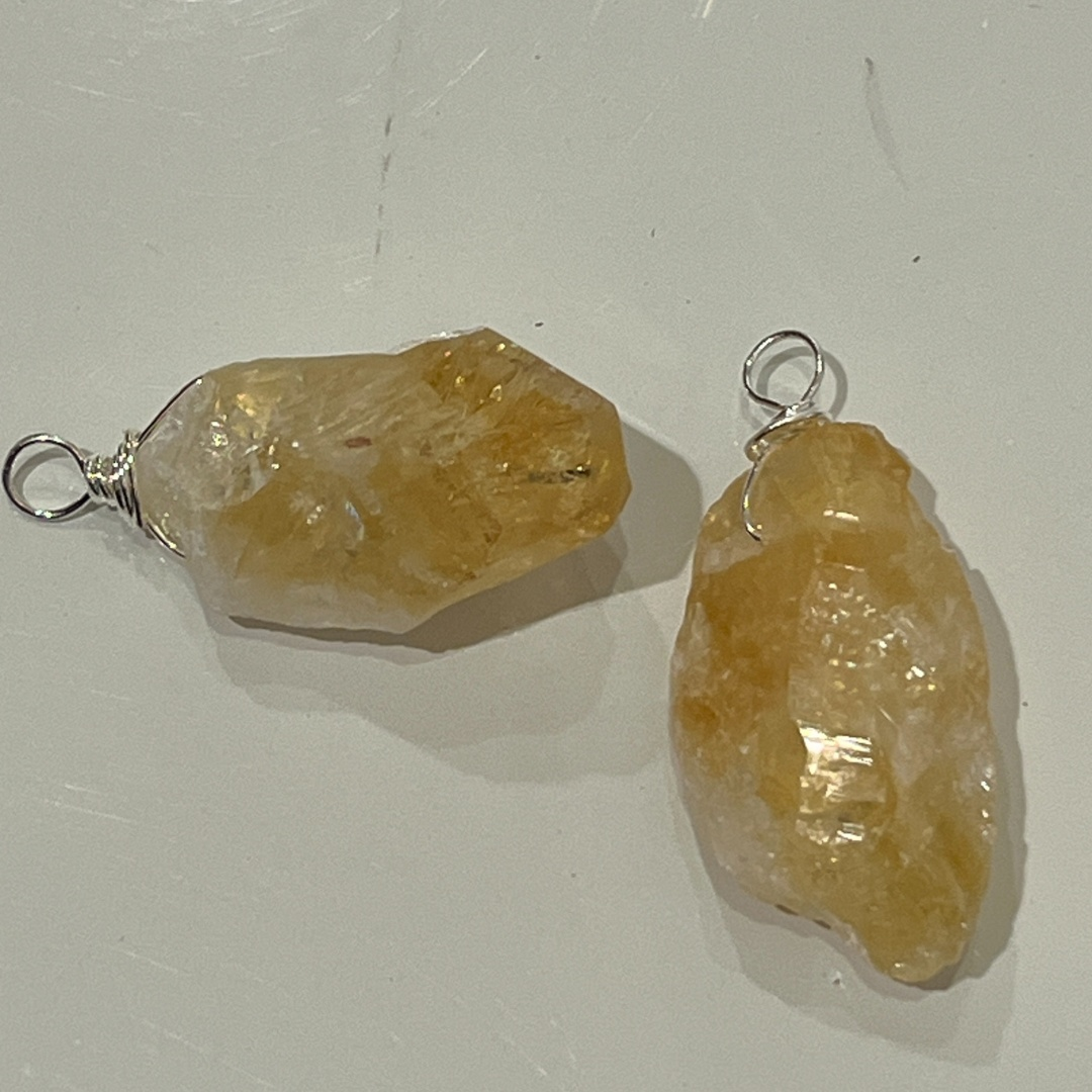 Hanging Raw Citrine Necklace