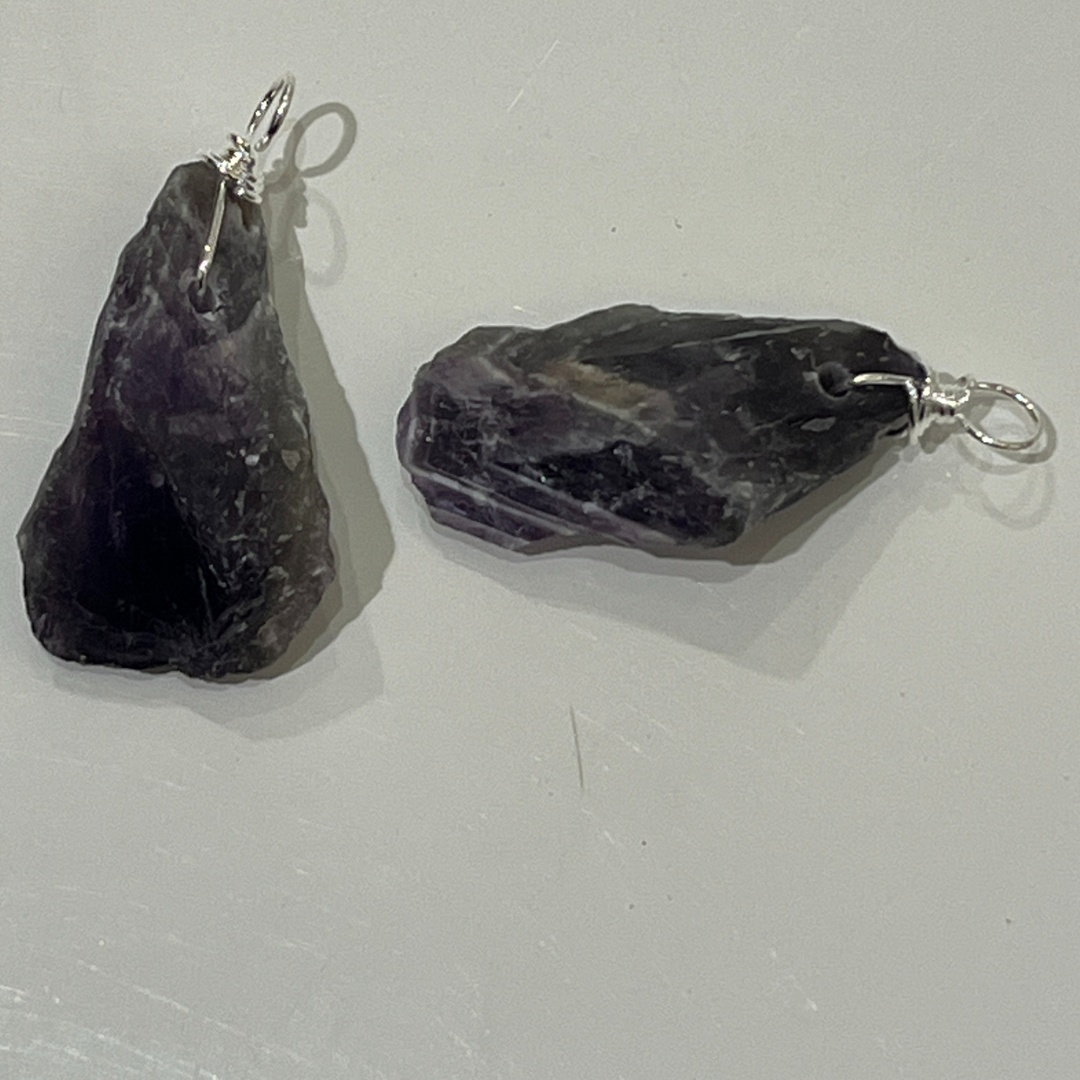 Hanging Raw Amethyst Necklace