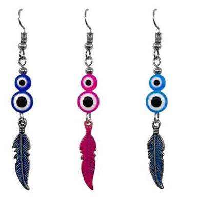 Evil Eye Feather EarringsEarringsEvil Eye Feather Earrings