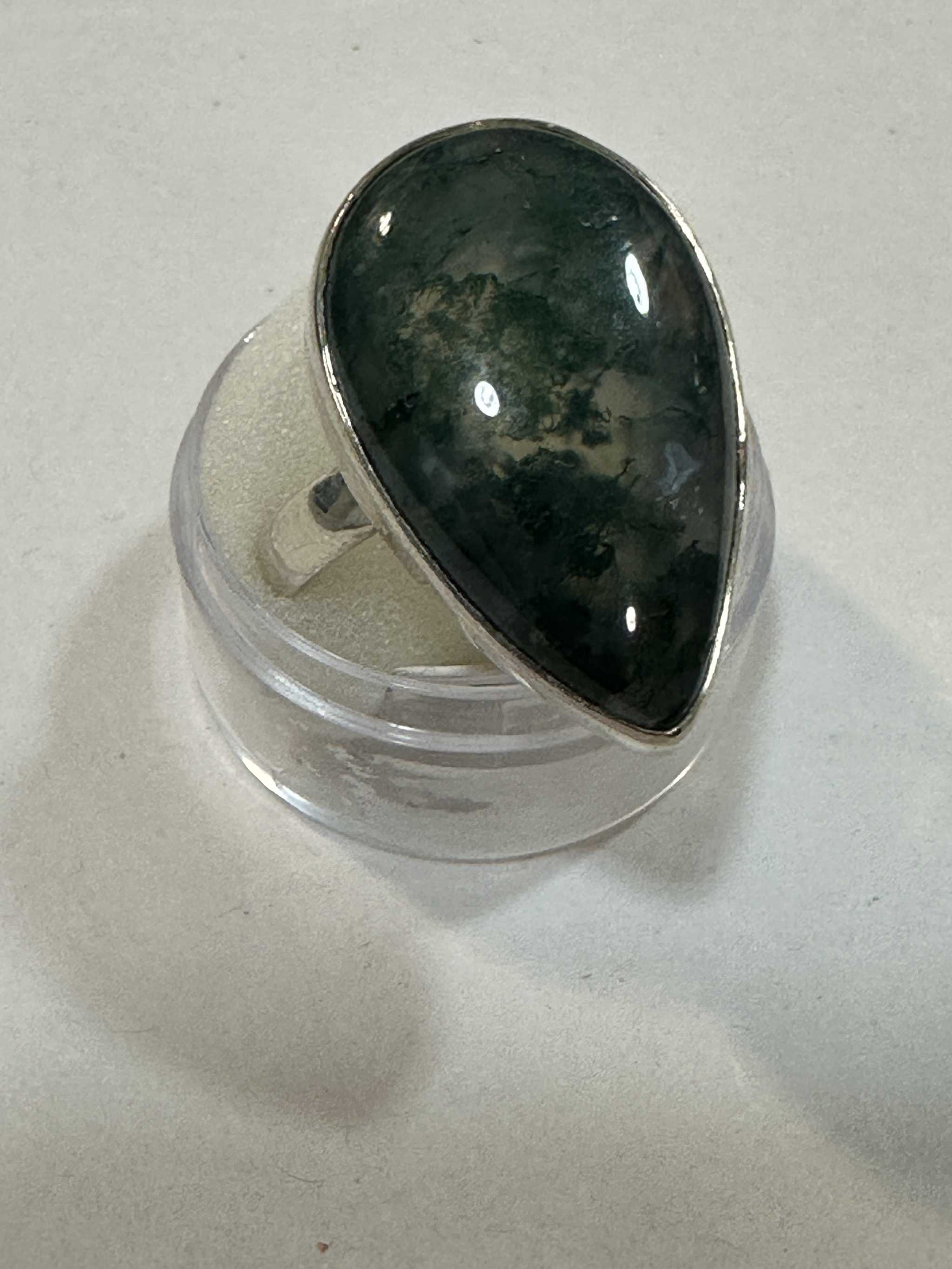 Moss Agate Ring Size 12 "World of Moss"