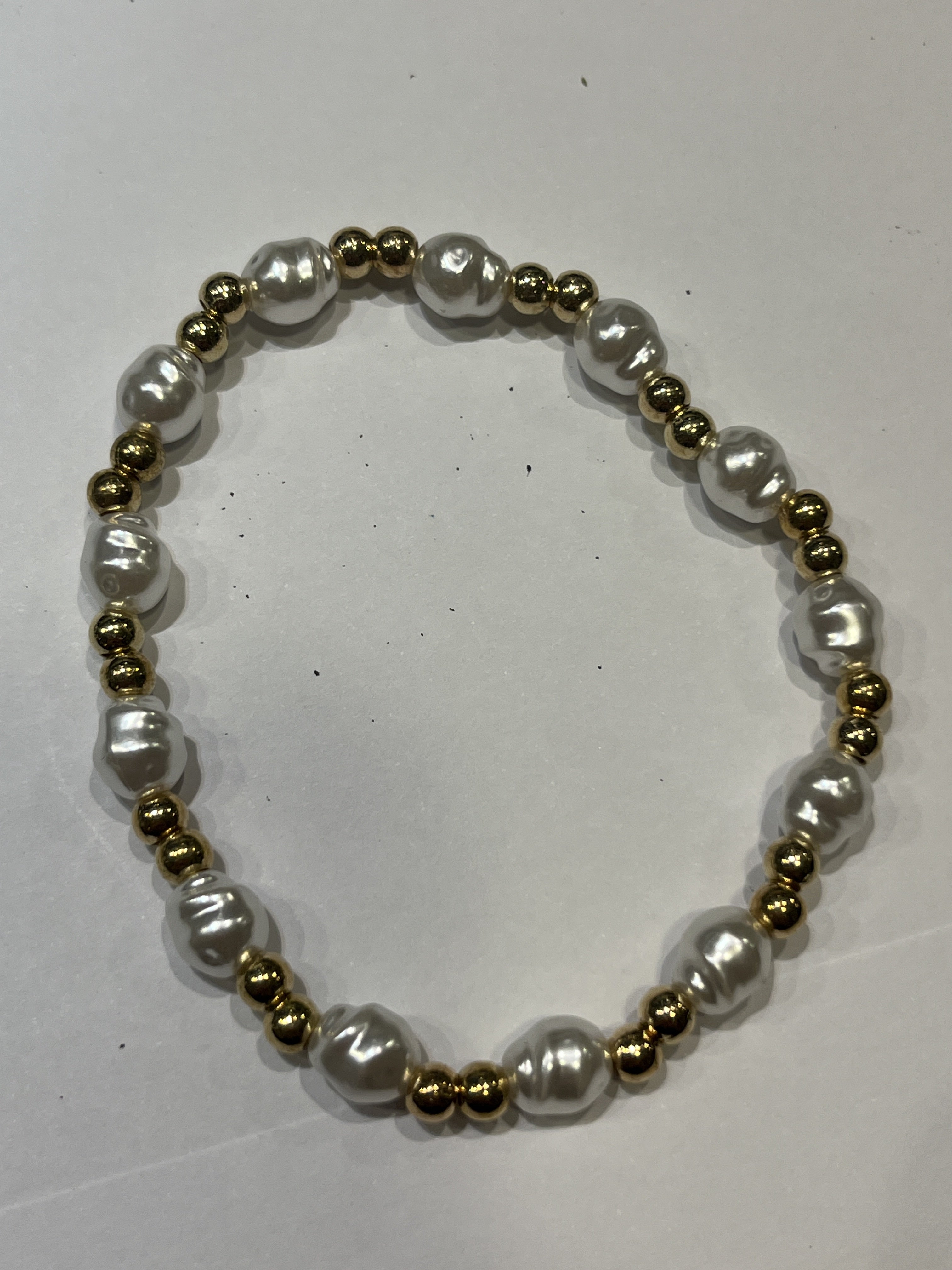 Pearl & Gold Beads Bracelet