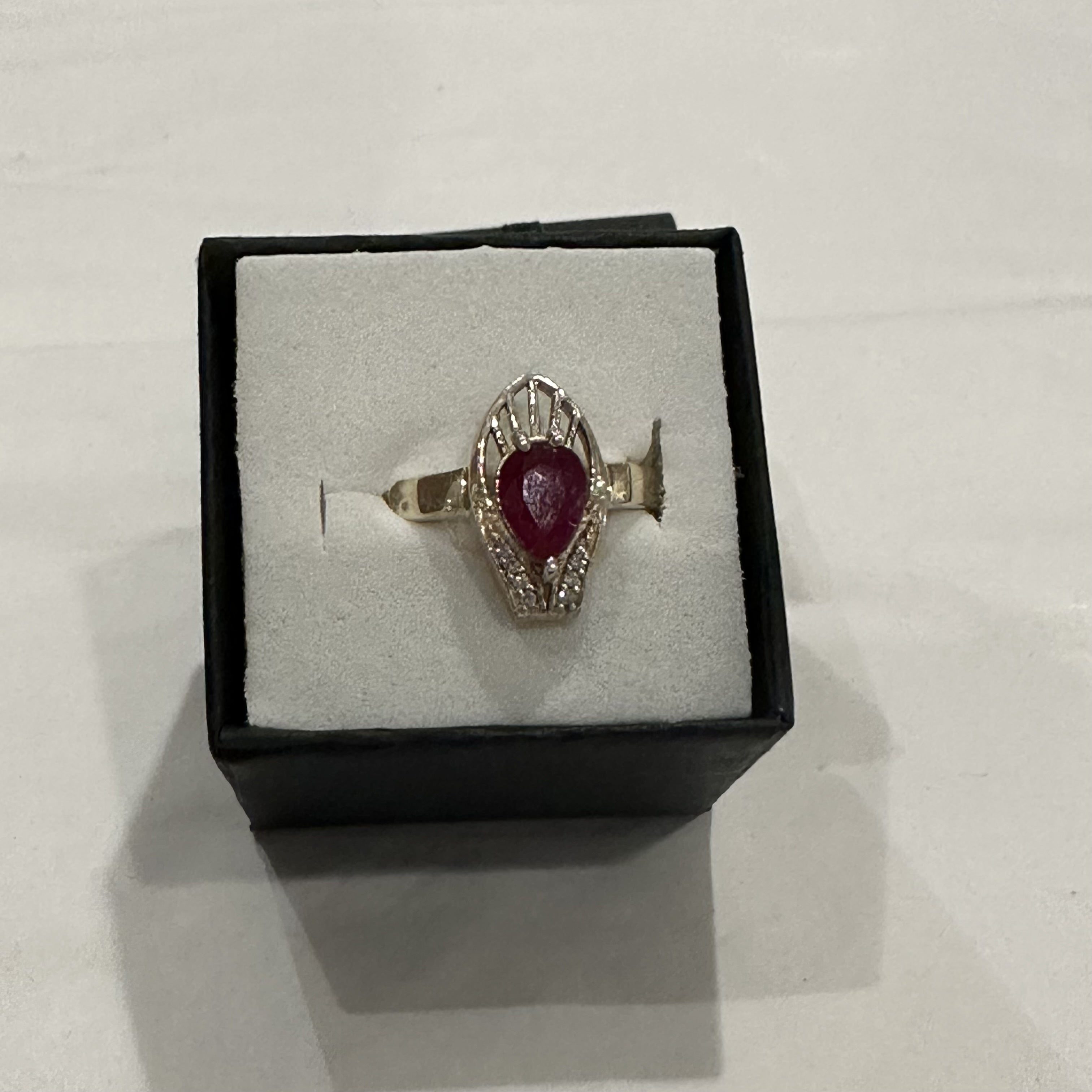 Ruby Ring - Size 8- “Lily Crown”