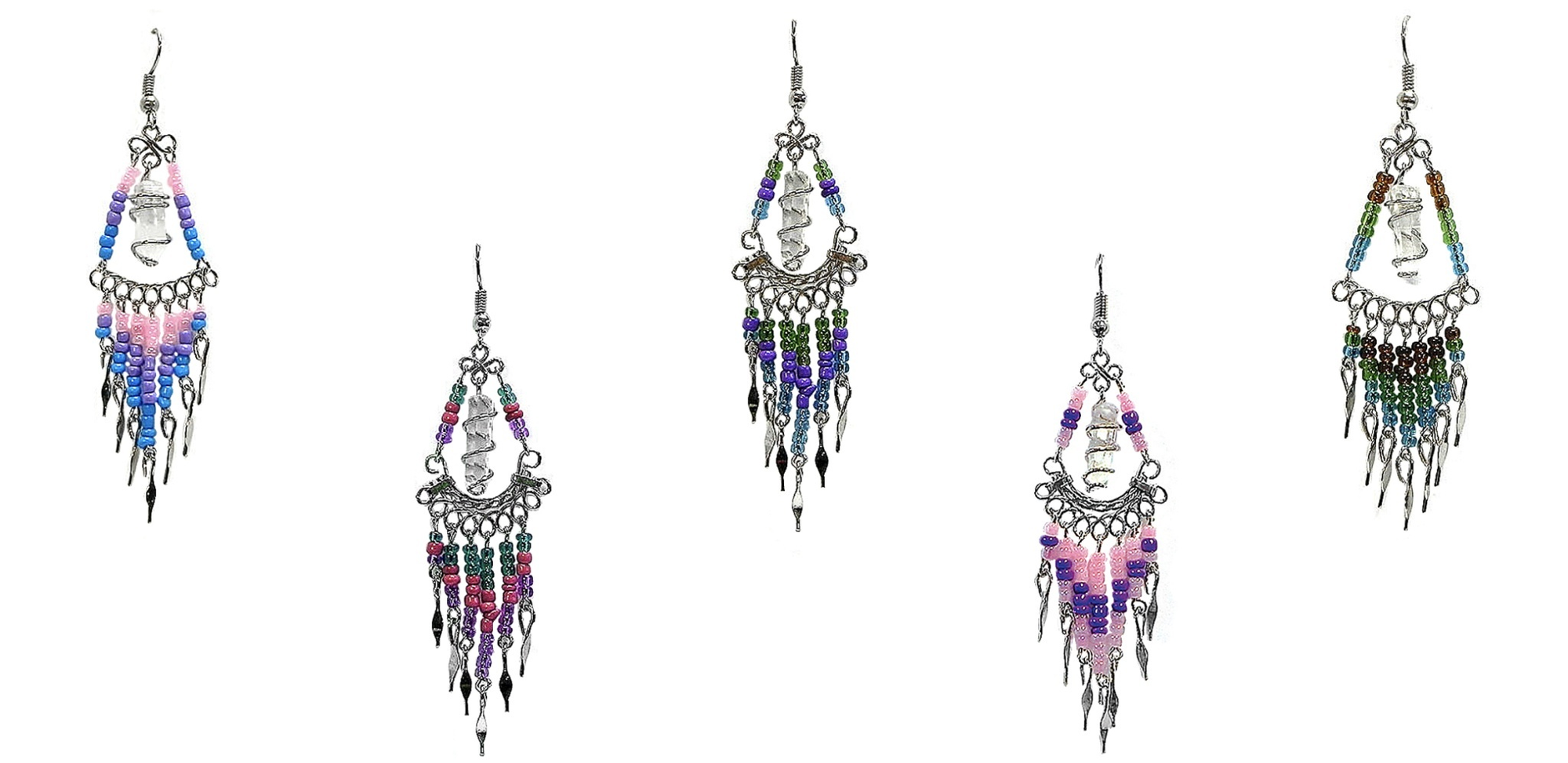 Crystal Bead Earring Long DangleEarringsCrystal Bead Earring Long Dangle