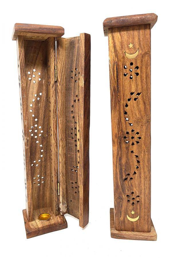 Incense Burner - Moon & Star Tower 12"H